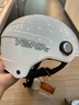 野马（YEMA）3C认证359S电动摩托车头盔男女夏天防晒轻便式半盔电瓶车安全帽 夏季 均码 陶瓷白+咖色短镜 实拍图