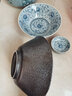 和风四季日式厨具餐具蓝莲花釉下彩陶瓷碗家用米饭碗圆味碟面碗汤碗喇叭碗 蓝莲花7.7英寸面碗800ml 实拍图