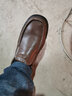 骆驼动感男鞋秋季新款鞋子低帮休闲鞋男士皮鞋真皮户外鞋男套脚一脚蹬鞋 棕色 43 实拍图