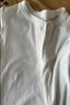 云皎螺纹白色长袖t恤女打底衫款春秋季内搭小清晰衫新修身上衣 白色 S 80-100斤 实拍图