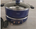蓝宝（BLAUPUNKT）升降电火锅5L分体式电热锅家用多功能料理锅电热蒸煮锅烤肉煎炒炖锅分体式电火锅 5L 轻奢色【标配+煎烤盘】 实拍图