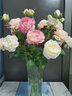 凉笙仿真牡丹花玫瑰花束婚庆家居客厅落地装饰软装搭配干花假花绢花插花摆件 粉白边-单枝 实拍图