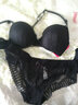 KJ前扣交叉美背文胸小胸聚拢性感蕾丝有钢圈内衣套装收副乳品牌胸罩 黑色 80B 36B(配L码内裤) 实拍图