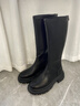 ZHR长靴女冬加绒保暖不过膝女靴厚底增高显瘦百搭女靴  黑色 37 实拍图