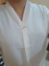拉夏贝尔（La Chapelle）轻奢女装 白色v领雪纺衬衫女上衣短袖时尚气质职场轻熟风衬衣 白色 L 晒单实拍图