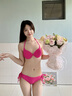OMOM性感修身比基尼两件套女游泳衣显瘦辣妹度假泡温泉泳装 玫粉 M 实拍图