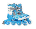 米高轮滑鞋儿童溜冰鞋直排轮旱冰鞋男女可调节尺码初学训练鞋透气MI0 蓝色K7套装 S (27-30)3-5岁 实拍图