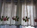 尚策小花朵ins厨房半帘法式蕾丝短帘文艺风田园半透光门帘白色纱窗帘 田园小花短帘 150*60cm 实拍图