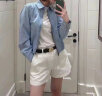 Polo Ralph Lauren 拉夫劳伦 女装 24年夏宽松版棉质青年布外衣RL25539 450-蓝色 XS 晒单实拍图