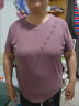 俞兆林（YUZHAOLIN）中老年t恤女短袖半袖200斤中年妈妈夏季上衣大码加肥莫代尔打底衫 豆沙紫 5XL(体重170-200斤) 晒单实拍图