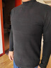 浩术男士加绒加厚保暖内衣男款秋冬季高领打底衫长袖T恤中领内搭秋衣 黑色+深灰【两条装】 厚款 XL 实拍图