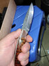 煌利 户外装备工具小刀具大马士革钢刀子防身多功能登山用品荒野外求生刀随身花纹钢瑞士军士刀一体龙骨直刀 荣耀大马士革款+皮套 实拍图