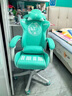 浩尊（HAOZUN） 粉色少女可爱电竞椅女生座椅可趟电脑椅家用舒适椅子主播直播椅游戏椅升降办公老板椅 绿色初音未来 实拍图
