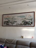 良品大师山水画办公室挂画中式客厅装饰画万里长城靠山图茶室字画风景壁画 流水生财A5 85*230cm宣纸锦绫+有机玻璃+红褐色实木框（大气款） 实拍图