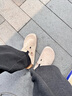 东园物作软木拖鞋真皮休闲日系时尚百搭外穿防滑情侣款Boston半包勃肯鞋 浅灰色 36 正码 实拍图