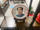 毛主席画像摆件陶瓷景德镇客厅伟人头像瓷盘摆件装饰盘会议书房办公室书桌装饰品纪念工艺礼品 26厘米 为人民服务+龙架 实拍图