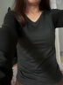 直降底价 t恤女长袖春秋季修身显瘦内搭打底衫设计感小众上衣 炫本色长袖T恤V-黑色 L 实拍图