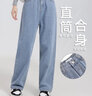 真维斯（Jeanswest）女装牛仔裤子时尚港风2025春夏季新款显瘦直筒裤休闲百搭长裤GYP A雾霾蓝8520（直筒长裤） 版型偏大建议拍小一码 28 实拍图