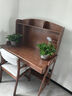 风叶青青北欧实木书桌椅套装可升降小学生学习桌写字桌卧室家用办公电脑桌 实木书桌+B款扶手椅（胡桃色） 120cm*60cm*75cm双抽屉 实拍图