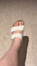 BIRKENSTOCK勃肯德国进口女款牛皮绒面革软底白色Arizona双扣拖鞋 复古白色窄版1024516 38 实拍图