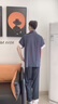 有趣熊情侣睡衣男女士冰丝新款春秋夏季仿真丝绸睡衣长袖休闲家居服套装 NSM-8202墨绿鸟 男-XL（168-178cm，120-145斤） 实拍图
