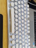 前行者（EWEADN） TK950所有台式电脑笔记本通用无线蓝牙机械键盘鼠标套装朋克复古圆键女生办公 白色白光-黑轴【蓝牙+2.4G+有线】三模单键盘 实拍图