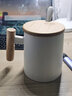 斌诺（BIN NUO）陶瓷木柄马克杯简约复古创意办公茶杯水杯陶瓷杯家用牛奶咖啡杯 白杯+盖勺+礼盒 400毫升 实拍图