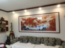 盛桢 鸿运当头国画山水画纯手绘真迹风水画靠山图办公室挂画客厅装饰画 沙发背景墙画水墨画新中式字画装裱 鸿运当头 小八277*122cm(实木外框+有机膜) 实拍图