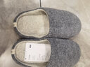 内泊（NEIBO）乳胶棉拖鞋男士冬季天大码女居家用橡胶软底防滑防臭羊毛保暖灰36 实拍图