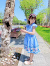 迪士尼（Disney）女童连衣裙夏季公主裙儿童夏装短袖裙子甜美中大童女孩纯棉衣服 蓝色 130(建议身高115-125左右) 晒单实拍图