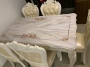 御尊匠心欧式大理石餐桌实木椅子组合长方形奢华家用高档雕花白色经济型 套餐一 实拍图