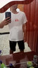 李宁（LI-NING）短袖t恤男女同款上衣春夏季李寧国潮印花圆领宽松休闲运动装半袖 标准白 M (170) 实拍图
