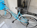 火星翼自行车男女式单变速轻便男成年人代步通勤上班学生复古公主单车 低梁-蓝色-豪华版 升级实心胎26寸 实拍图