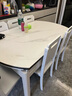 奥利克丝 亮光岩板餐桌椅组合 现代简约实木餐桌可伸缩折叠圆桌吃饭桌子 白+白框架205#木椅款-哑光雪山白 1.5米 一桌六椅【12MM加厚岩板】 实拍图