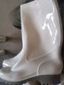 金橡劳工牌雨鞋男防水防滑钓鱼雨靴厨师清洁洗车胶鞋耐磨劳保高筒水鞋 603白色 42 实拍图
