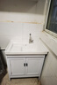 溪涧亭新款太空铝落地柜卫生间洗手盆洗脸盆柜组合陶瓷洗漱台阳台一体盆 皓月白(洗衣盆)落地柜70CM 包含五金(不含镜子) 实拍图