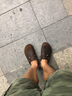 Devo的沃软木鞋男女同款休闲拖鞋半包懒人情侣勃肯鞋时尚外穿拖鞋3624 深棕油蜡牛皮 40 （建议拍小一码） 实拍图