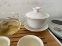金镶玉 功夫茶具茶壶 盖碗羊脂玉白瓷大号家用泡茶碗 甜白盖碗 实拍图