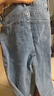 真维斯（JEANSWEST）牛仔裤女2025秋季高腰弹力垂坠感九分烟管裤开叉小个子复古蓝S 实拍图