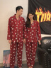 歌佰芬本命年情侣睡衣纯棉春秋冬季新婚休闲家居服结婚可外穿大红色睡衣 AA7742莱卡棉拉架 2XL 女+男XL 实拍图