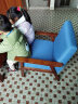 积木部落 实木沙发客厅小户型单人沙发椅双人休闲椅子布艺沙发办公可拆洗 蓝色胡桃腿（单人位） 实拍图