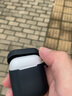 ESCASE airpods保护套1/2代 苹果二代无线蓝牙耳机套硅胶超薄微磨砂防滑防摔壳带挂钩收纳盒 黑色 实拍图