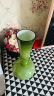 简艺饰家中古玻璃花瓶法式摆件客厅绿色透明插花高级感鲜花水培玄关摆件 实拍图