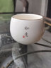 静瓷斋羊脂玉瓷主人杯家用茶杯中国白德化陶瓷茶杯金色花纸单杯中式茶具 中国白缘定主人杯(如意) 130ml 1个 实拍图