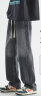 FOG SKY 牛仔裤男士夏季潮牌高街直筒裤子男美式复古宽松阔腿休闲裤 SS-506黑灰 3XL(建议170-190斤) 实拍图