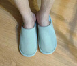 果洛菲（GUOLUOFEI）日式棉麻拖鞋女春秋居家室内木地板情侣棉拖鞋男四季 绿色 40-41 实拍图