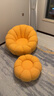 积木部落 懒人沙发可躺睡觉网红南瓜沙发客厅单人沙发阳台休闲沙发椅 黄色+脚踏（羊羔绒）360度旋转 实拍图