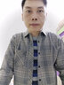回图格子长袖衬衫男秋装商务休闲衬衣秋冬季潮流韩版春秋季男士衣服 2108灰色 L 实拍图