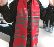 巴鲁特（Brloote）男士围巾纯桑蚕丝新年图案精致流苏丝巾秋冬 红色 晒单实拍图
