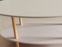 立太（LEADTEK）茶几桌简约现代实木腿小茶台桌子小方桌客厅边几创意圆桌套装组合 120x60cm暖白色【简易款】 实拍图